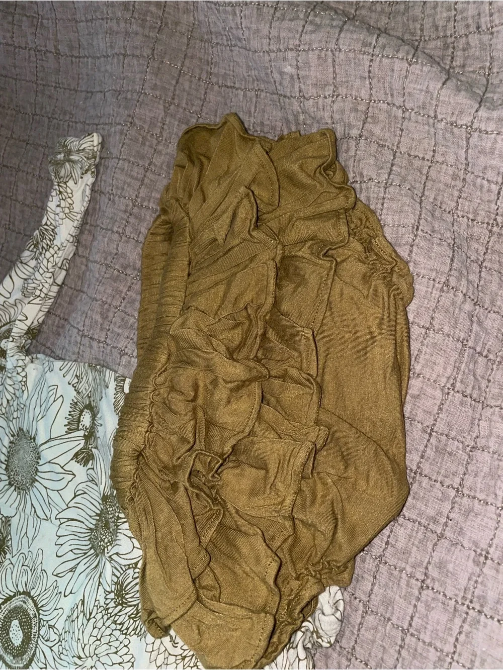 kate quinn Cream Floral Long-Sleeve Bodysuit with Brown Ruffle Bloomer